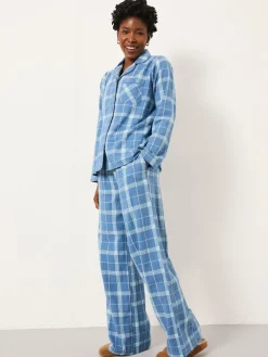 Fat Face FatFace Blue Metallic Check Pyjama Set Clearance