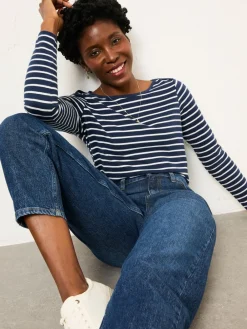 Fat Face FatFace Breton T Shirt Navy Hot