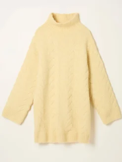 Fat Face FatFace Celia Knitted Roll Neck Jumper Yellow Online