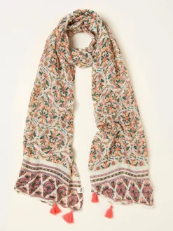 Fat Face FatFace Chalk White Ornate Paisley Scarf Discount