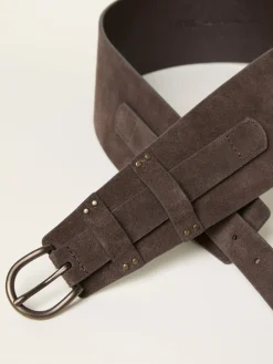 Fat Face FatFace Suede Waist Belt Chocolate Brown Online