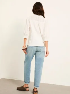 Fat Face FatFace Claire Broderie Top Ivory Online