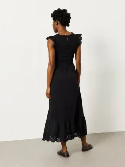 Fat Face FatFace Demi Black Petite Jersey Midi Dress Outlet