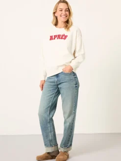 Fat Face FatFace Emily Ivory Apres Graphic Crew Sweatshirt Clearance