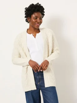 Fat Face FatFace Ezzie Knitted Edge To Edge Cardigan Ivory Outlet