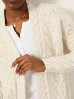 Fat Face FatFace Ezzie Knitted Edge To Edge Cardigan Ivory Outlet