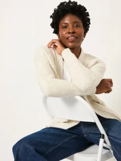 Fat Face FatFace Ezzie Knitted Edge To Edge Cardigan Ivory Outlet