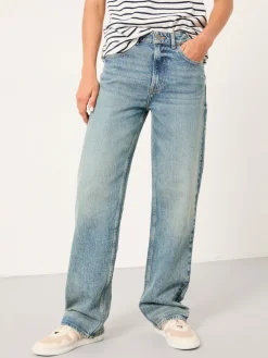 Fat Face FatFace Filby Relaxed Straight Jeans Bleach Wash Denim Online