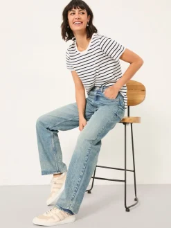 Fat Face FatFace Filby Relaxed Straight Jeans Bleach Wash Denim Online