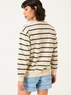 Fat Face FatFace Georgia Crew Sweatshirt Ivory Stripe Outlet