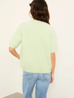 Fat Face FatFace Georgina Knitted Fluffy Cardigan Mint Green Best