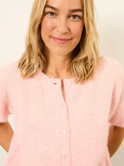 Fat Face FatFace Georgina Knitted Fluffy Cardigan Pink