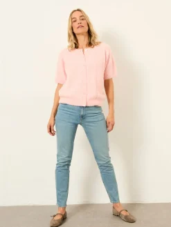 Fat Face FatFace Georgina Knitted Fluffy Cardigan Pink