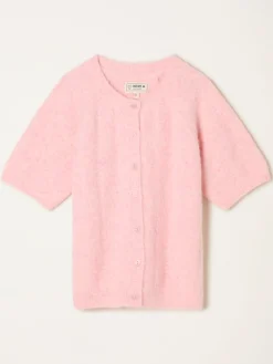 Fat Face FatFace Georgina Knitted Fluffy Cardigan Pink