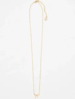 Fat Face FatFace Gold Tone Bow Pendant Necklace New