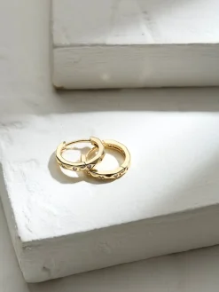 Fat Face FatFace Gold Tone Gem Huggie Hoops Earrings Hot