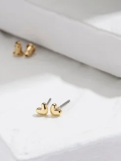 Fat Face FatFace Heart Stud Earrings Gold Tone Online