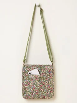 Fat Face FatFace Green Ditsy Ditsy Floral Canvas Crossbody Bag Outlet