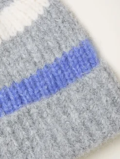 Fat Face FatFace Stripe Beanie Grey