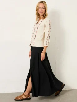 Fat Face FatFace Harper Cream Embroidered Top Discount