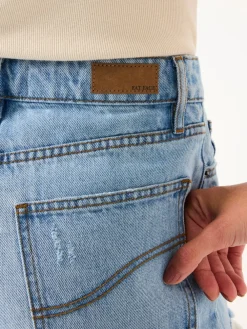 Fat Face FatFace Holywell Light Blue Frayed Denim Shorts New