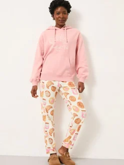 Fat Face FatFace Imogen Pink Breakfast In Bed Graphic Overhead Hoodie