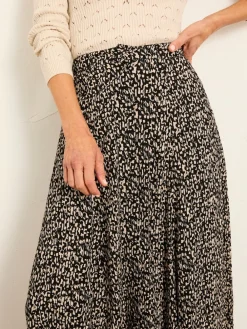 Fat Face FatFace Issa Midi Skirt Black Mono Texture Discount