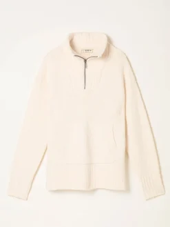 Fat Face FatFace Ivory Knitted Lounge Half Neck Jumper Online