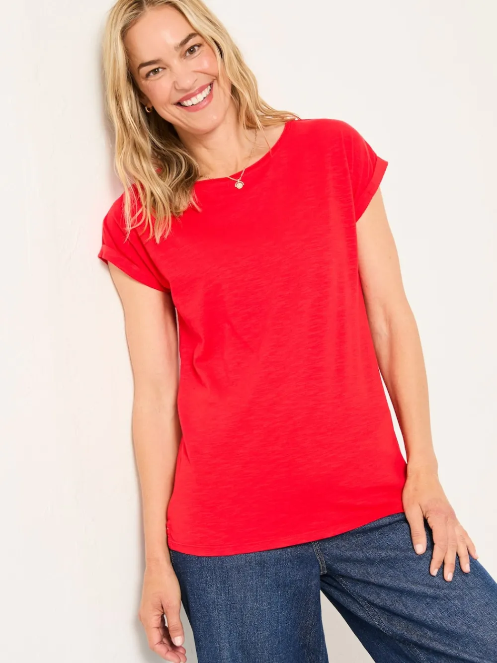 Fat Face FatFace Ivy Red Round Neck T-Shirt Clearance