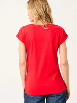 Fat Face FatFace Ivy Red Round Neck T-Shirt Clearance