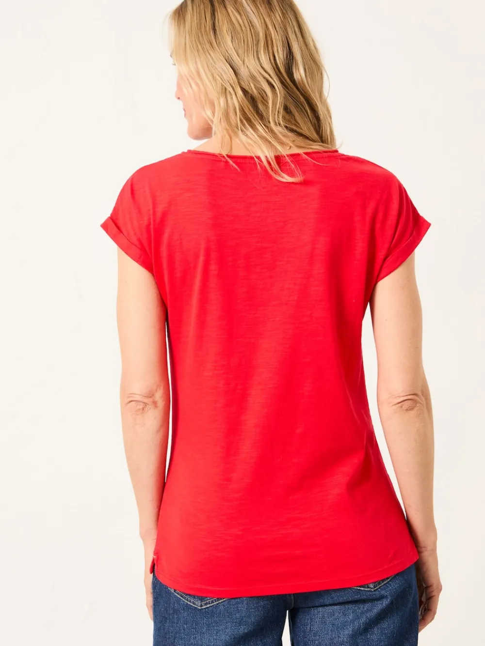Fat Face FatFace Ivy Red Round Neck T-Shirt Clearance