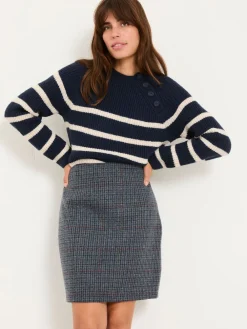 Fat Face FatFace Jackie Charcoal Grey Tweed Wool Skirt Best