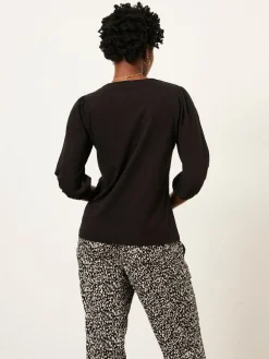 Fat Face FatFace Jenny Black Top New