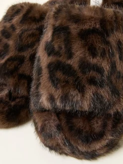 Fat Face FatFace Kat Black Leopard Slipper Best