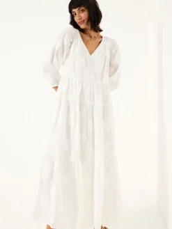 Fat Face FatFace Kelly White Jacquard Maxi Dress Discount