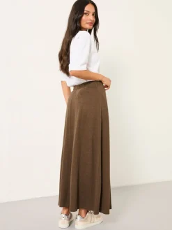 Fat Face FatFace Kitty Chocolate Brown Jersey Midi Skirt Sale