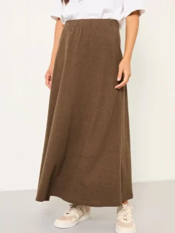 Fat Face FatFace Kitty Chocolate Brown Jersey Midi Skirt Sale