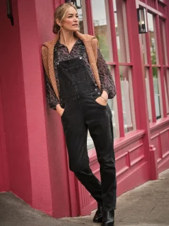 Fat Face FatFace Lewes Dungarees Washed Black Discount