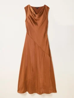 Fat Face FatFace Liza Bronze Cowl Neck Maxi Dress New
