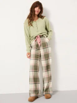 Fat Face FatFace Lola Green Check Pyjama Bottoms Online