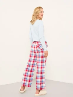 Fat Face FatFace Lola Red Multi Check Pyjama Bottoms Clearance