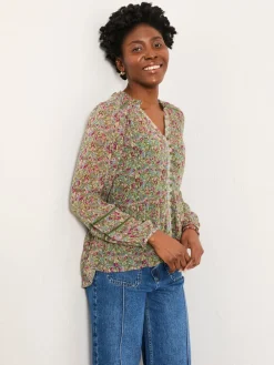 Fat Face FatFace Mel Green Ditsy Garden Petite Blouse Online