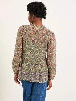 Fat Face FatFace Mel Green Ditsy Garden Petite Blouse Online