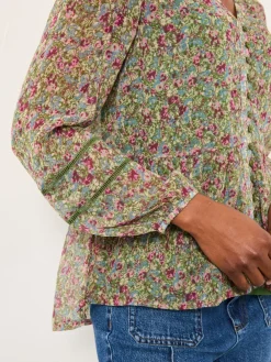 Fat Face FatFace Mel Green Ditsy Garden Blouse Best