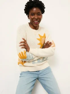 Fat Face FatFace Mila Natural Knitted Surf Pattern Jumper Discount