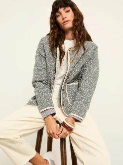 Fat Face FatFace Milly Blue Ditsy Quilted Jacket