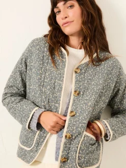 Fat Face FatFace Milly Blue Ditsy Quilted Jacket