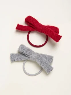 Fat Face FatFace Multi 2 Pack Knitted Bow Hair Ties Clearance
