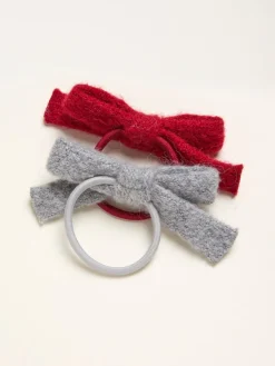 Fat Face FatFace Multi 2 Pack Knitted Bow Hair Ties Clearance