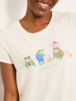 Fat Face FatFace Natalie Ivory Frog Graphic T shirt Discount